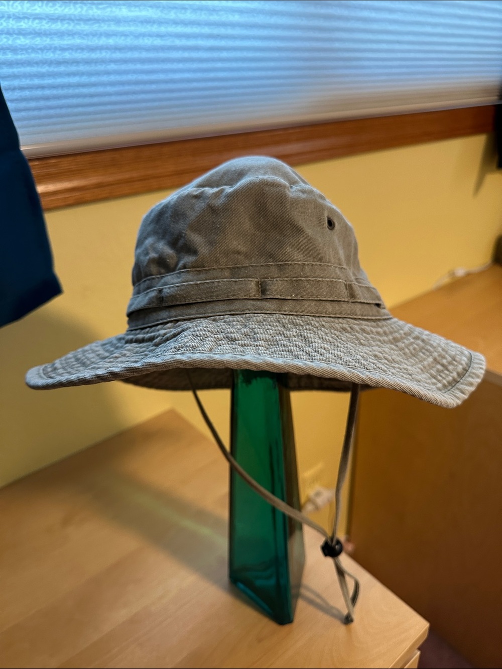 Men's Khaki Outdoor Bucket Hat with Adjustable Chin Cord